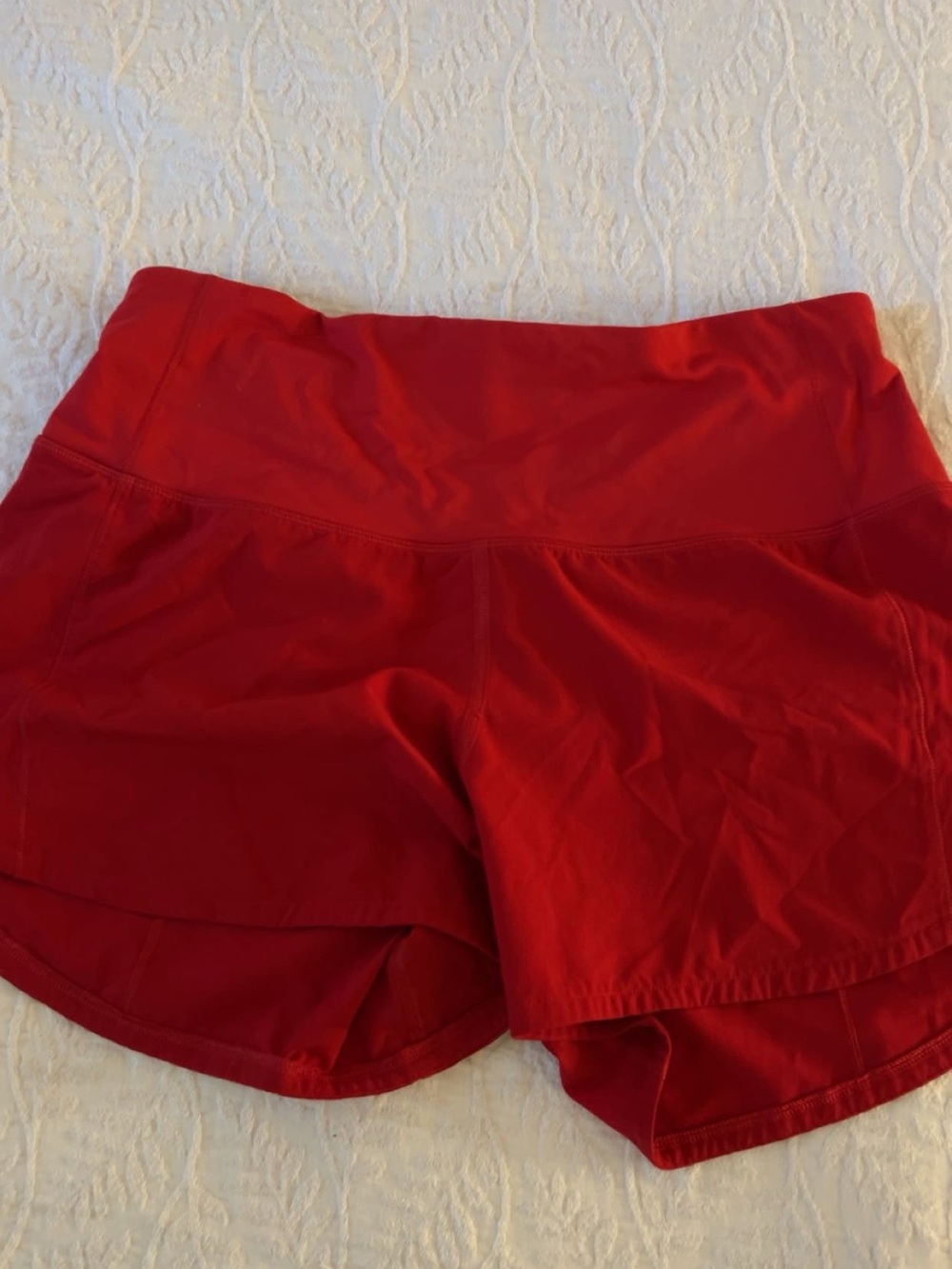 Red Lululemon speed up shorts